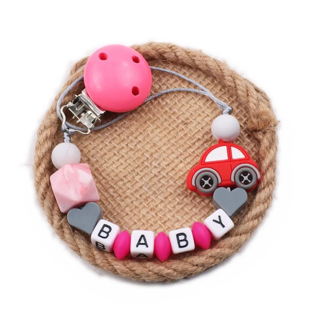 New Baby Pacifier Chain Clips Car Teether Silicone Round Beads Teething Chain For Care Soother Chew Toys Shower Gift