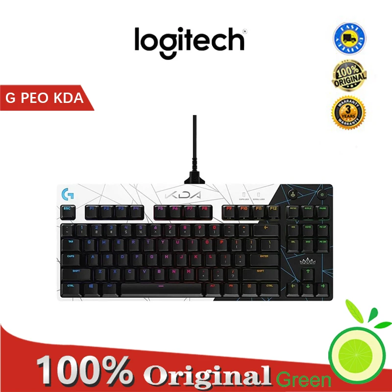 logitech g pro x kda wired gaming mechanical keyboard rgb backlit usb wired keyboard for desktop pc gamer