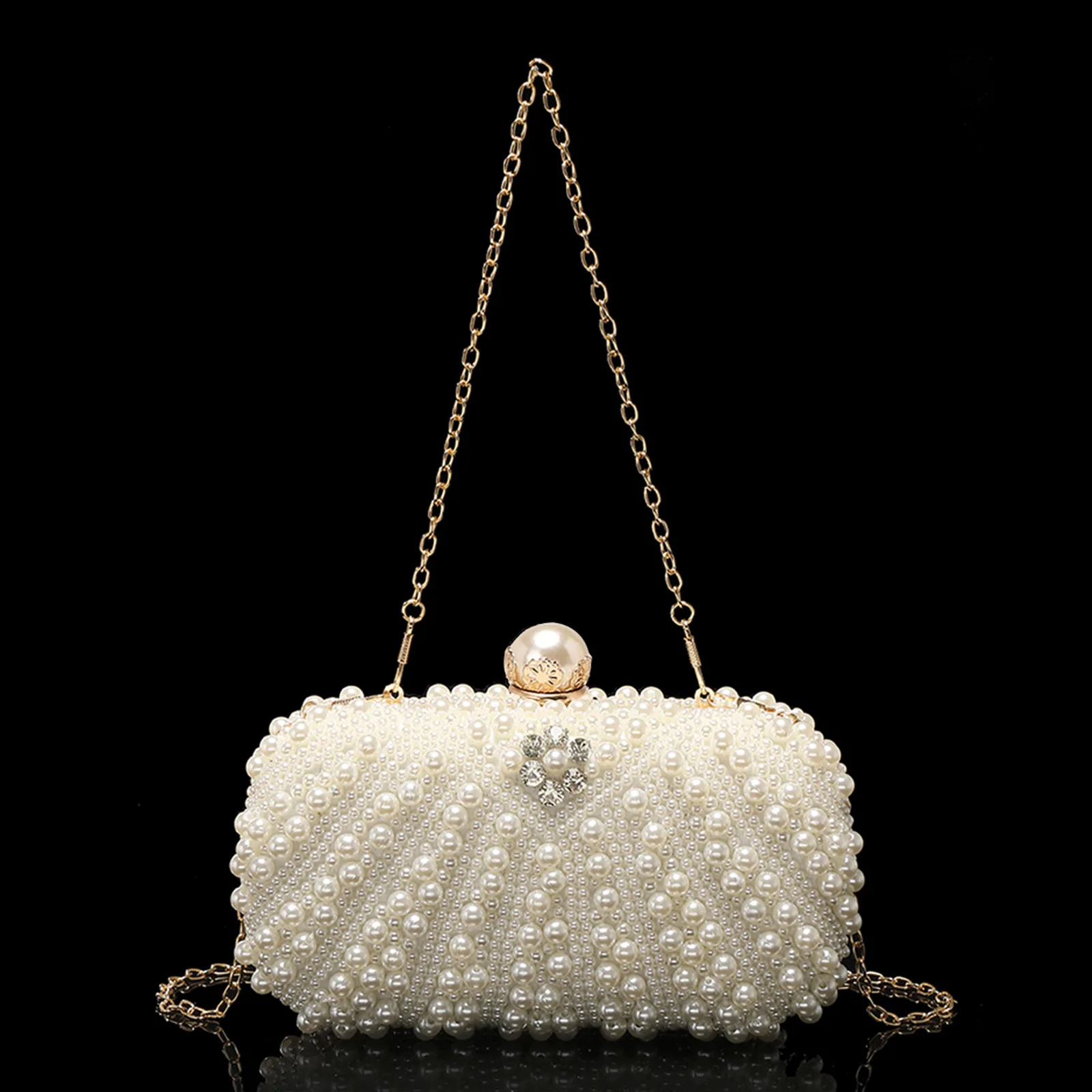 

Женская ужин с жемчужной цепочкой на плечо, через плечо, вечерняя сумка для свадебной вечеринки, модный атмосферный клатч, дизайнерские роскошные женские сумки