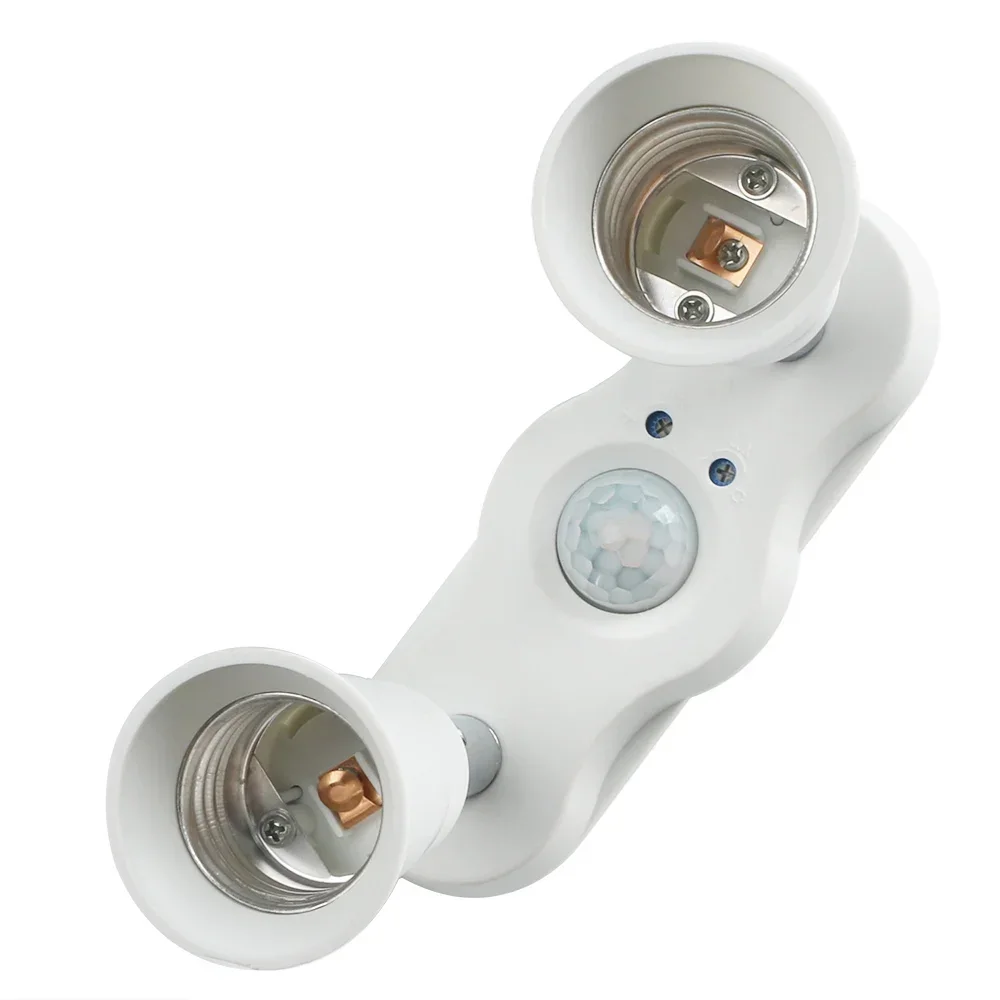 Lampe à capteur de mouvement infrarouge, support d\'ampoule, adaptateur de douille 100-240V, répartiteur de convertisseur, lumière de studio, 2 en 1