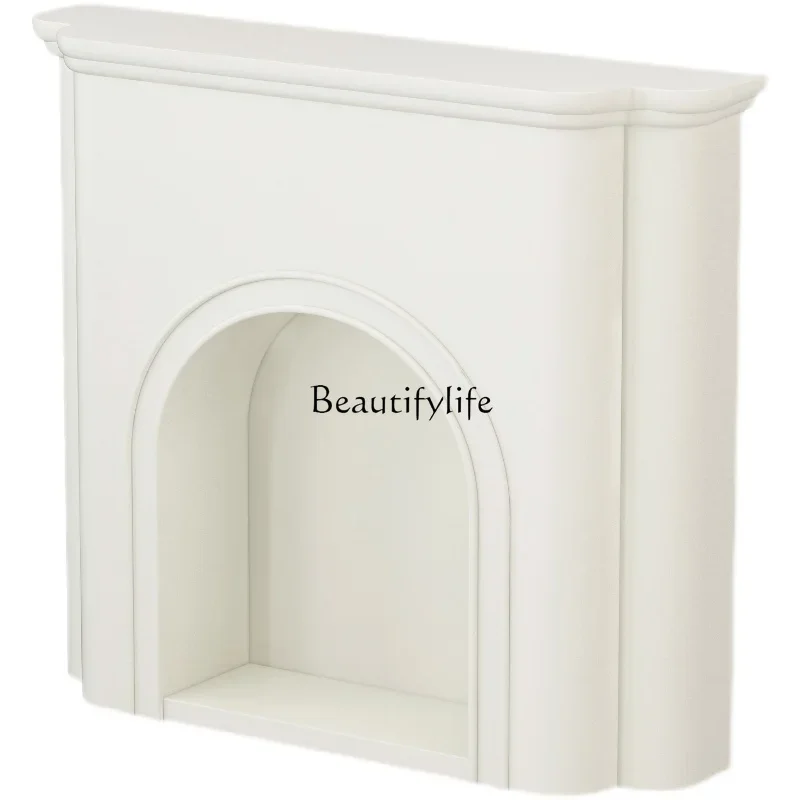 

ld14 Simple French Style Fireplace Decorative Cabinet Arched Entryway Cabinet Storage Rack