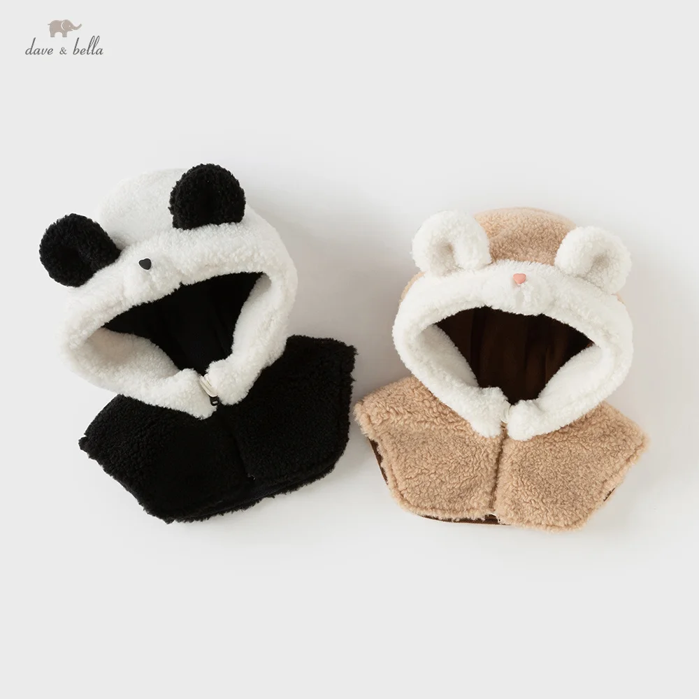 Dave Bella Children Ear Protection Hat Winter Baby Girl Boy Plush Warm Knitted Bonnet Panda Earflaps Cap Children Hat DB4253998
