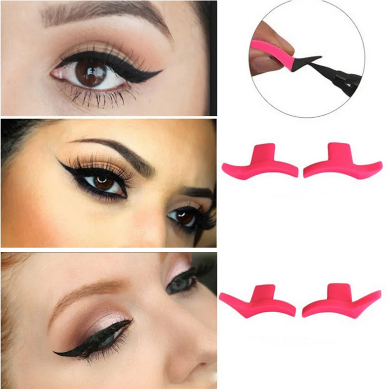 2pcs Set Eyeliner Template Professional Eye Makeup Stencils Cat Eyeliners Template Liner Stamping Stencils Wing Style Tools