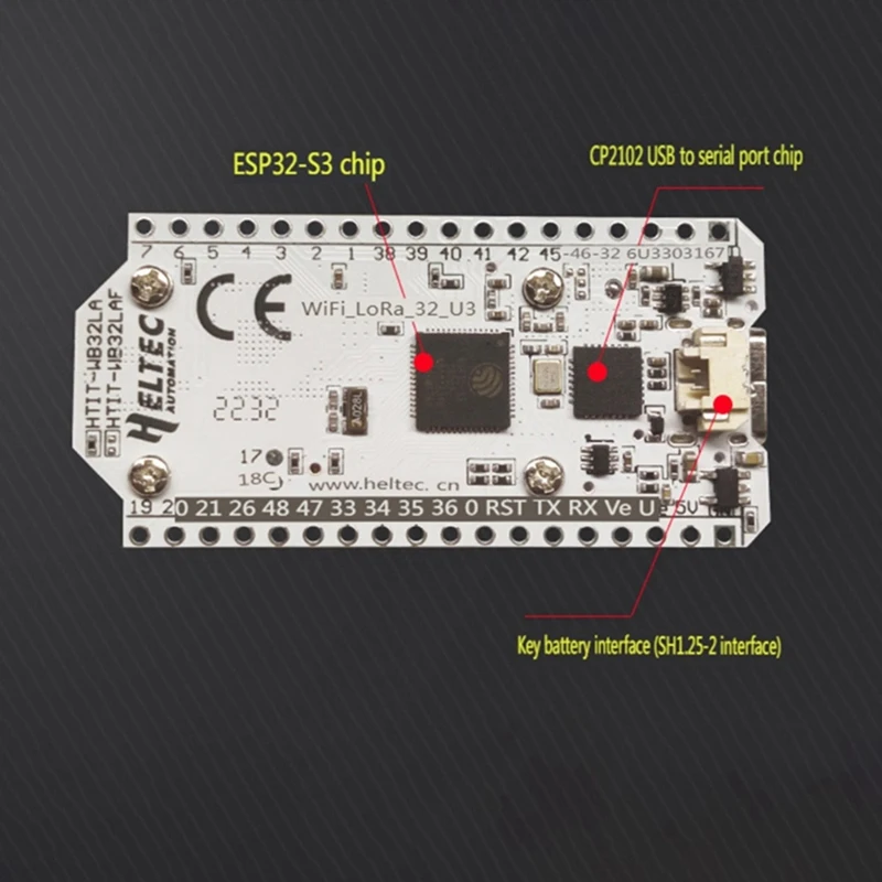 ESP32-S3 Development Board, Lora32, 0,96 "Screen, SX1262, Processador Dual-Core, BT, WiFi, Suporte para Módulo Arduino, Fácil de Usar