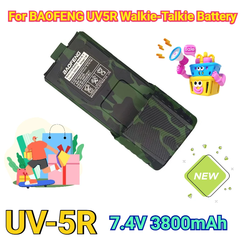 สําหรับ BAOFENG UV5R Walkie-Talkie แบตเตอรี่ UV-5R แบตเตอรี่ลิเธียมความจุขยาย