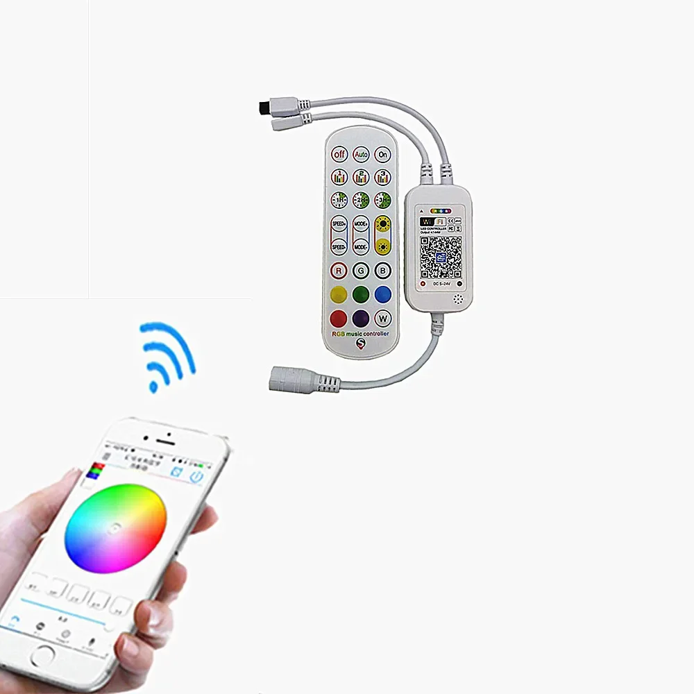 Smart Leben WiFi LED Controller Sprachsteuerung Für Alexa Google Home RGB Led Streifen 12V Musik Smart Lampe Fernbedienung android/iOS