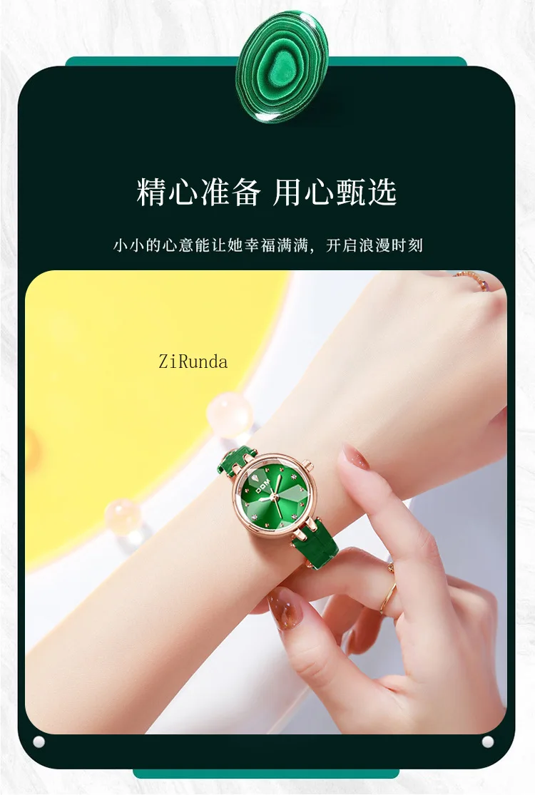 Reloj de moda para mujer de cuarzo resistente al agua simple con espejo angular