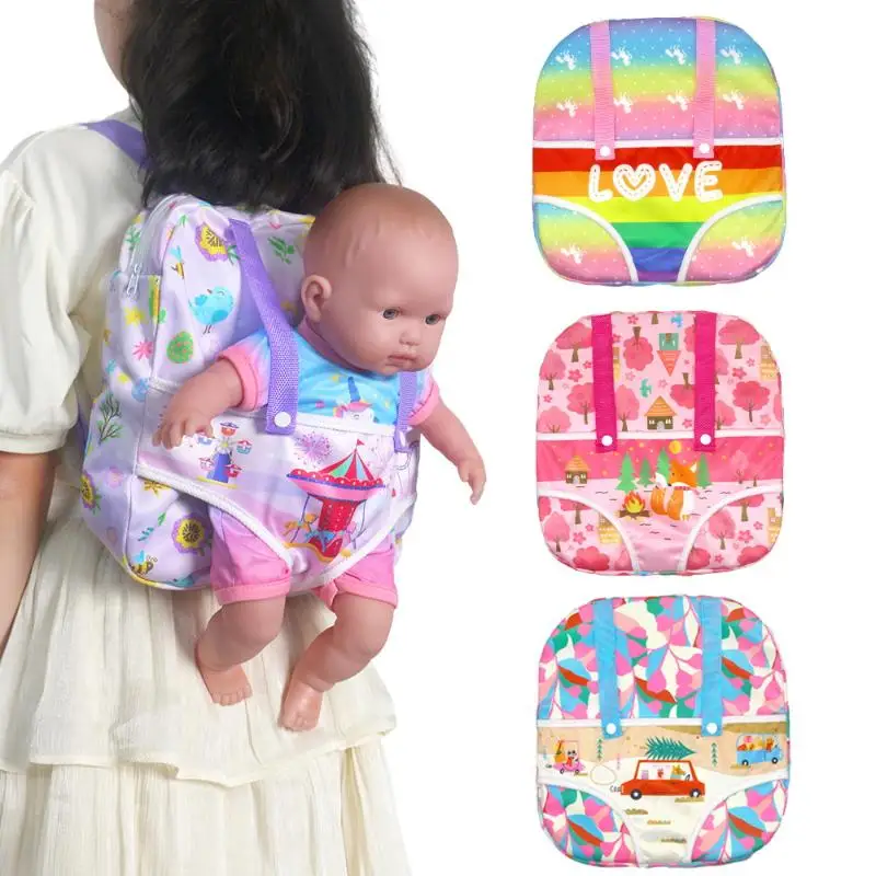 - New Carrier Backpack For 12/14/16/18 Inch Born Baby Doll, 30/35/40/25cm Girl Dolls Out Going Holder -