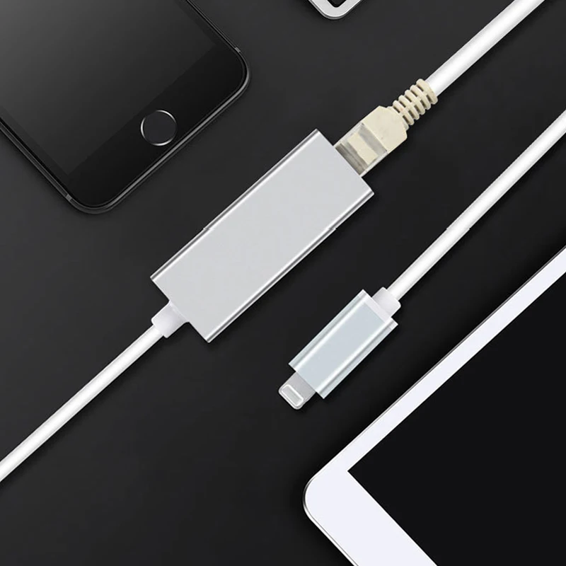 Rj45 Ethernet Ddapter For Lightning to Ethernet For iPhone 14 13 Pro max 12 11 XR XS 8 7 Plus Series Internet Network Lan Cable