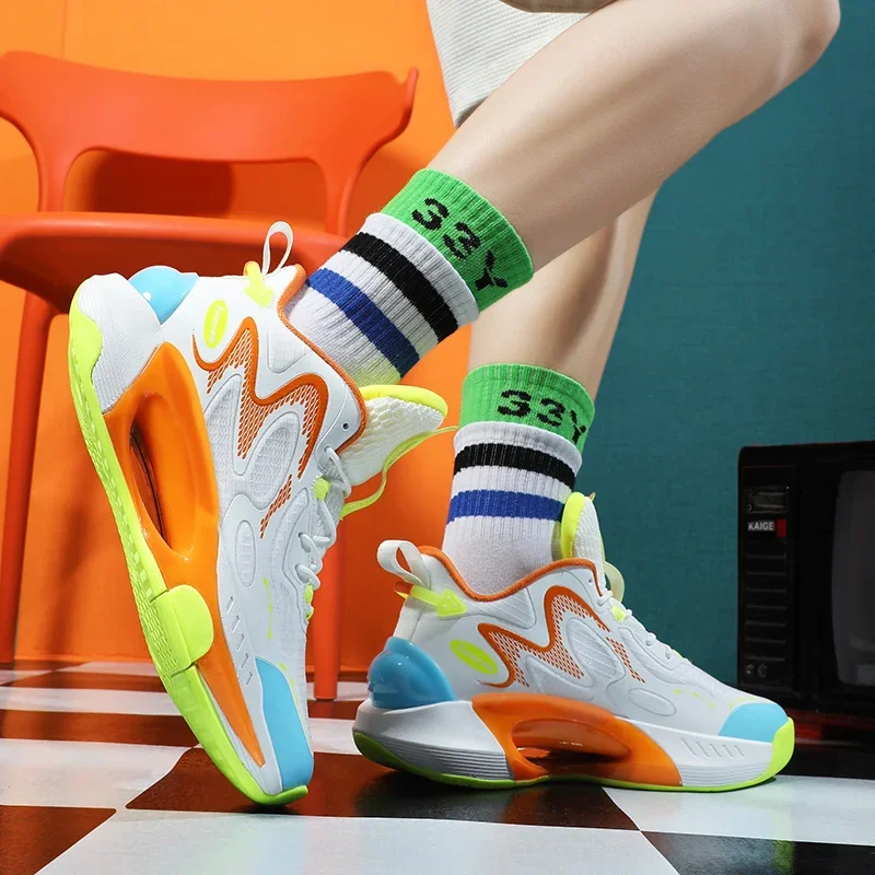 

Men's Basketball Shoes Breathable Cushioning Non-Slip Wearable Runing Shoes Gym Training Athletic Basketball Sneakers for Women