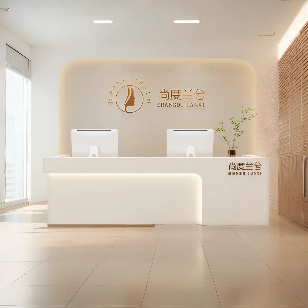 

Entrances Reception Tables Luxurious Office Desk Glass Pulpito Hairdressing Furniture Led Cash Counter Bureau Salon Spa Front