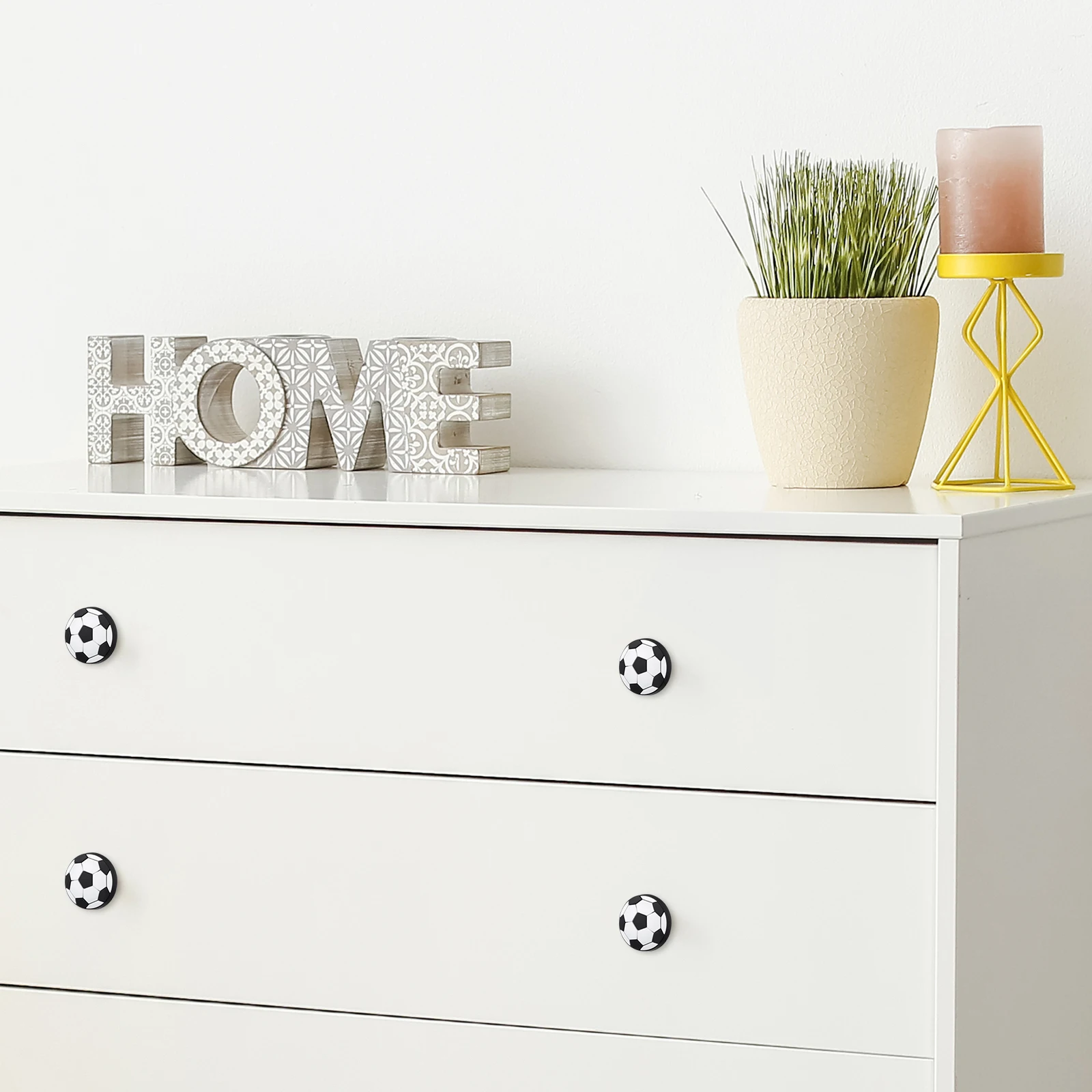 

6 Pcs Football Handle Shape Knobs Kids Bathroom Soccer Boy Dresser Girl Stylish Cabinet Pull Zinc Alloy Handles