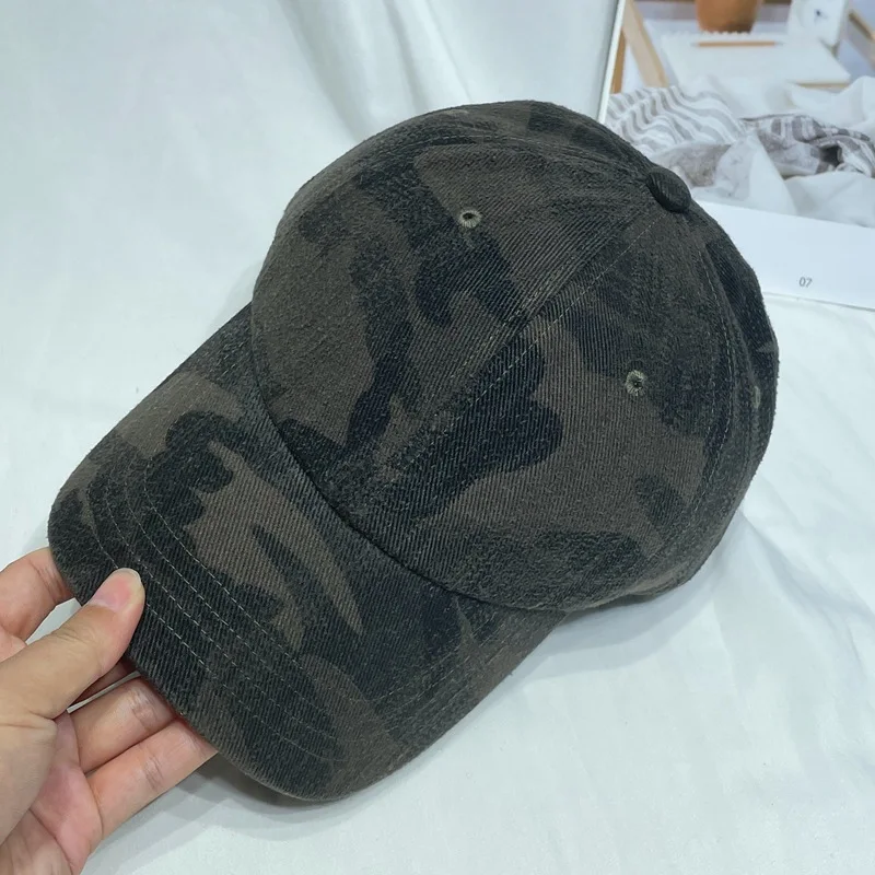 Retro Camo Baseball Caps Men's And Women's Face Small Casual Soft Cap Cap Sun Block Visor Tide KJ202410137