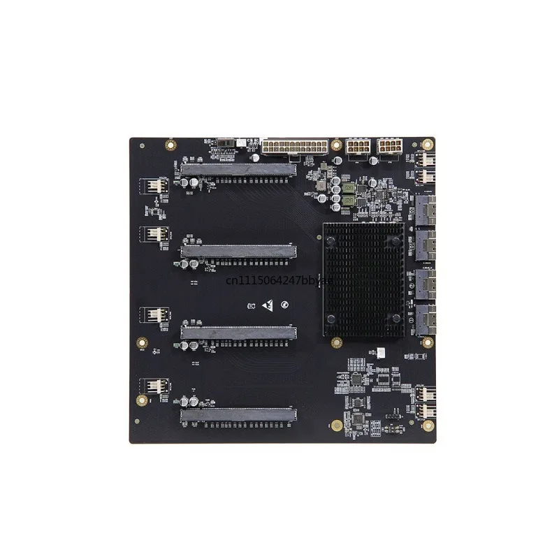 PLX88096 PCIe4.0 Expansion Baseplate, Quad GPU Riser Board 65mm Wide for Multi Graphics Card Installation