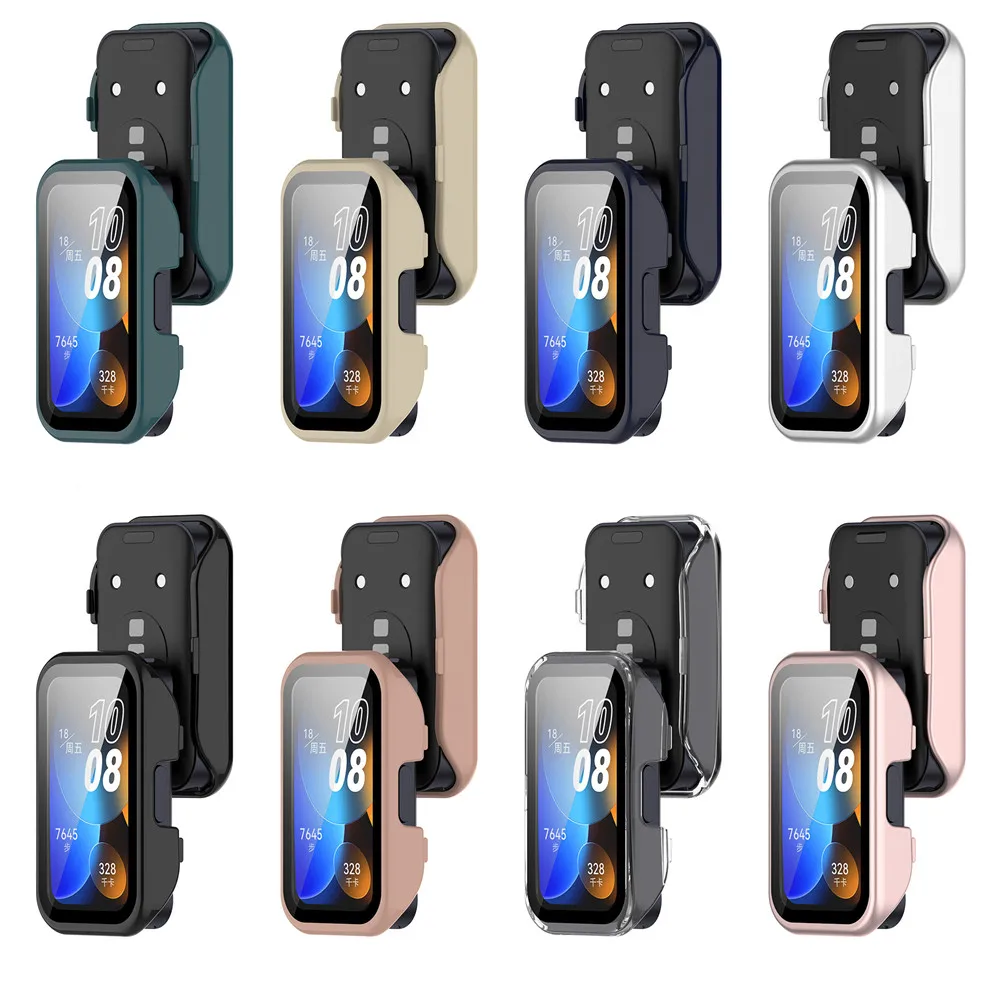 화웨이 밴드 용 케이스 커버 및 화면 보호기 10 9 8 10NFC 9NFC 8NFC 고품질 PC 슬림 스마트 시계 보호용 스마트 시계 A