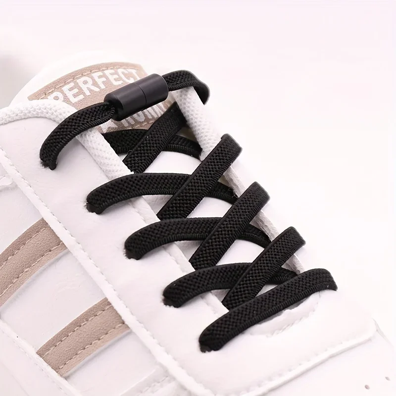 زوج واحد من أربطة الحذاء بدون ربطة عنق، أربطة أحذية رياضية من السيليكون المرن بطول 100 سم، ألوان متنوعة، مقاس واحد يناسب الجميع المتين والمرن