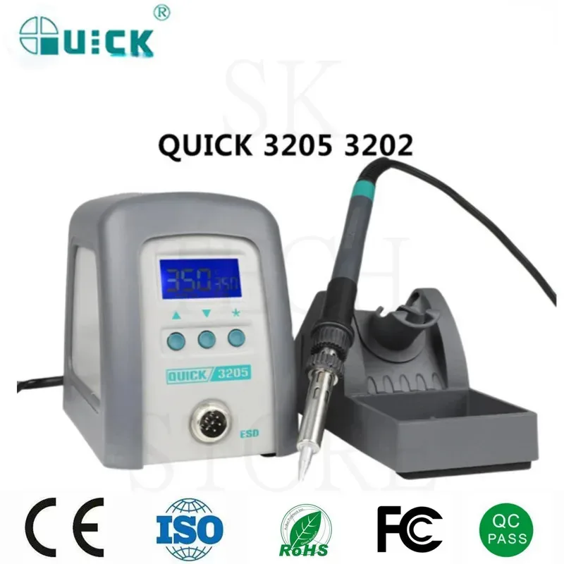 Quick 3202 3205 Intelligent Lead-Free Soldering Station Daul Digital Display With Soldering Iron 150W High Power Welding Station