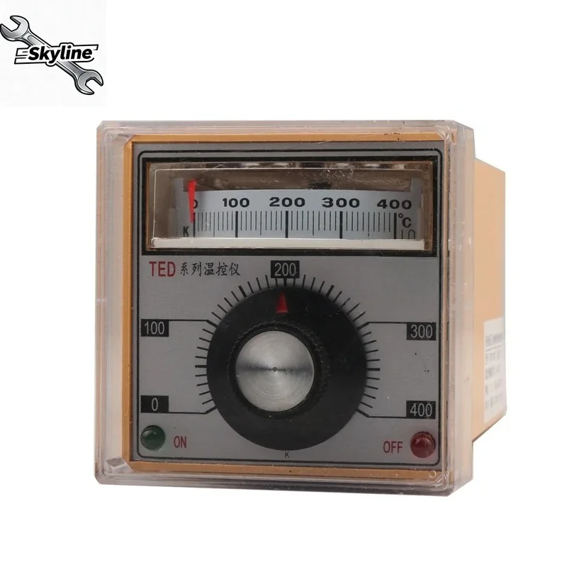 TED-2001 0-400℃ Pointer Display Temperature Controller - 220V/380V K Type Thermostat Rotating Button