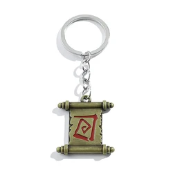 Game Dota 2 Town Portal Scroll Keychain Fashion Metal Key Accessories Car Key Holder for Men Women Gift