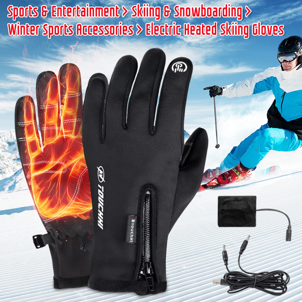 الشتاء ساخنة قفاز USB شاشة تعمل باللمس قفازات الحرارية الكهربائية يندبروف مقاوم للماء التزلج موتو جهاز تدفئة محمول لفصل الشتاء في الهواء الطلق جديد
