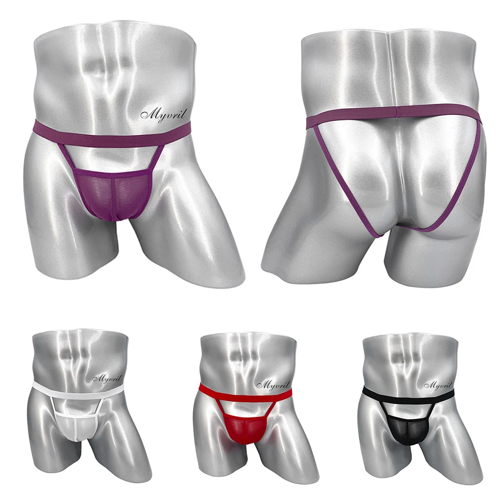 Suspensorio Sexy para hombre, ropa interior transpirable de malla hueca, bragas con bolsa para bulto, Tanga sin espalda