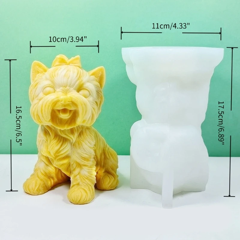 Decoration Silicone Mold Resin Epoxy Sitting Dog Silicone Mold