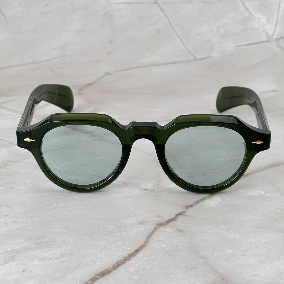 

KELLERMAN Oval Patchwork Sunglasses Street Fashion Black 8MM Thick Acetate Handmade UV400 Luxury Designer Eyewear for Men