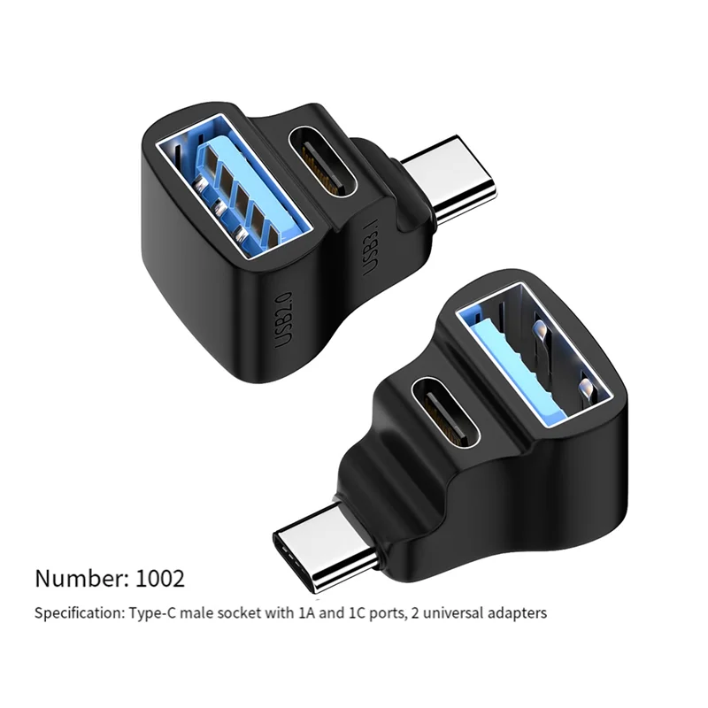 A13E-2Pcs 180 Degree USB-C Adapter For Steam Deck& For ASUS Rog Ally Dual USB-C 20Gbps 8K 60Hz PD 140W Connector
