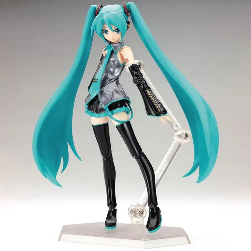 In Stock 14cm Figma Hatsune Miku Anime Action Figures Movable The Props Desktop Decoration Collection Pvc Model Toy Kids Gift