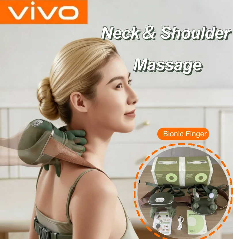 VIVONeck Shoulder Massage 3-Level Bionic Finger Portable Wireless Multiple Modes Electric Back Traction Muscle Relax Neck Pillow