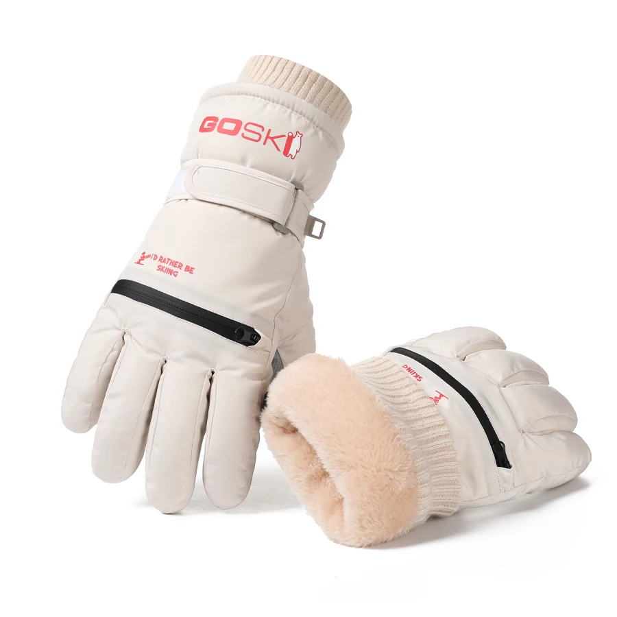 

Winter cold protection, outdoor cycling, electric bike riding, warm skiing gloves with velvet, waterproof touch screen, anti los