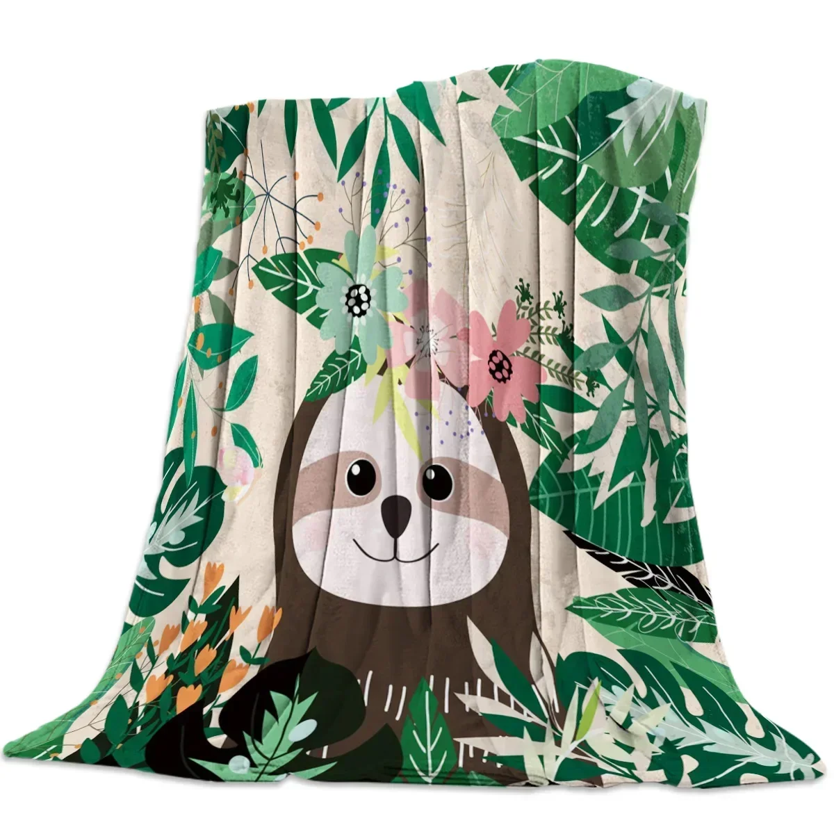 

3d Printed Baby Blanket Soft Warm Collection Sloth Families Flannel Babes Carpet for Bed Sofa Portable Fleece for Sofa Bedding