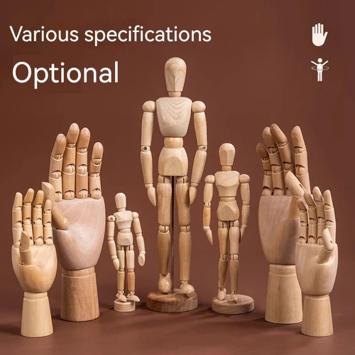 Imagen 2 del producto Maniquí de boceto de madera para artista, modelo de decoración del hogar, escultura humana, figura ponida, modelos de artista, muñeca articulada, juguetes de madera Natural