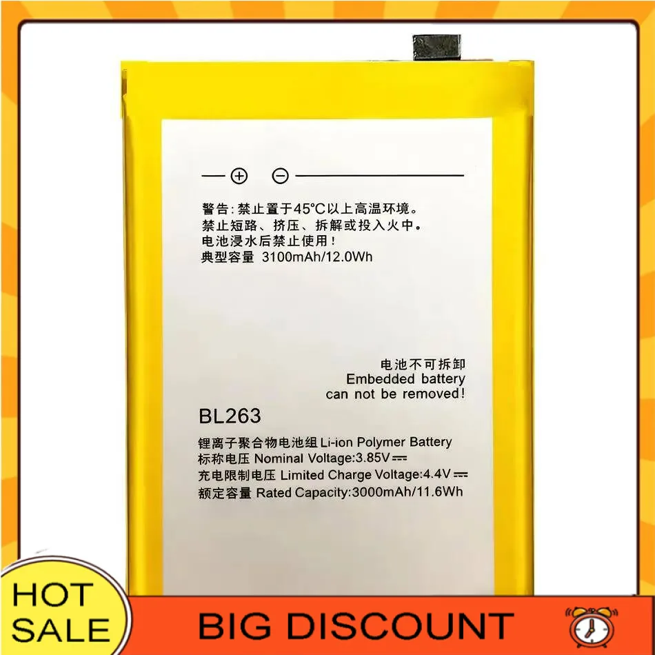

BL263 3100Mah Long Lasting For Lenovo Zuk Z2 Pro Mobile Phone Battery