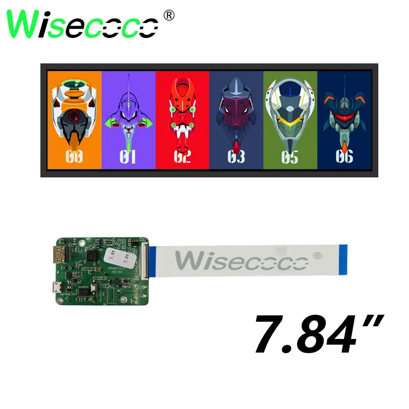 Wisecoco-pantalla LCD de 7,84 pulgadas, 1280x400, barra estirada, Monitor LCD Aida64, Panel de tira larga Raspberry Pi, placa de controlador MIPI