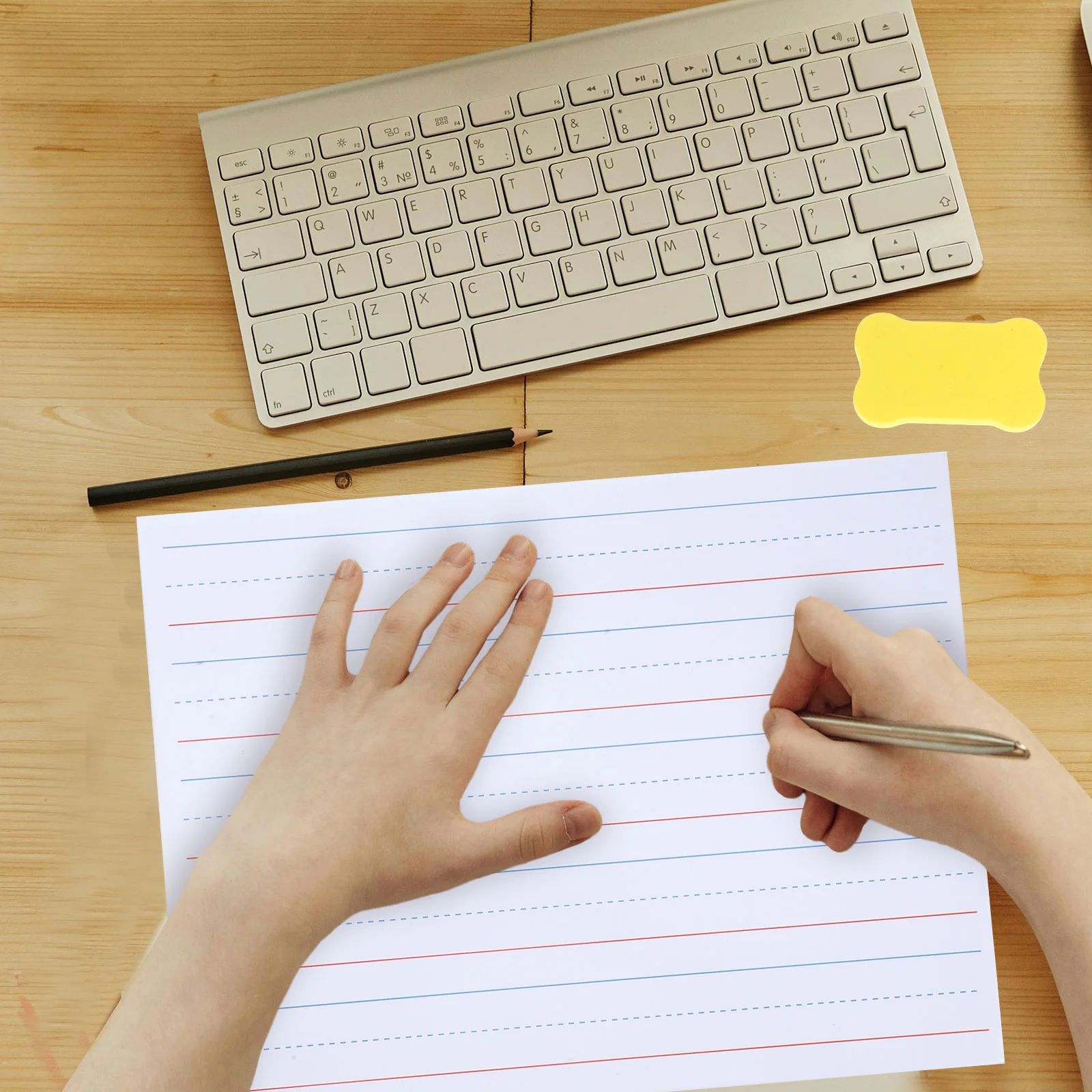 Petits tableaux blancs effaçables à sec avec lignes pour l'apprentissage, tableau d'écriture en ligne, déterminer le tableau blanc