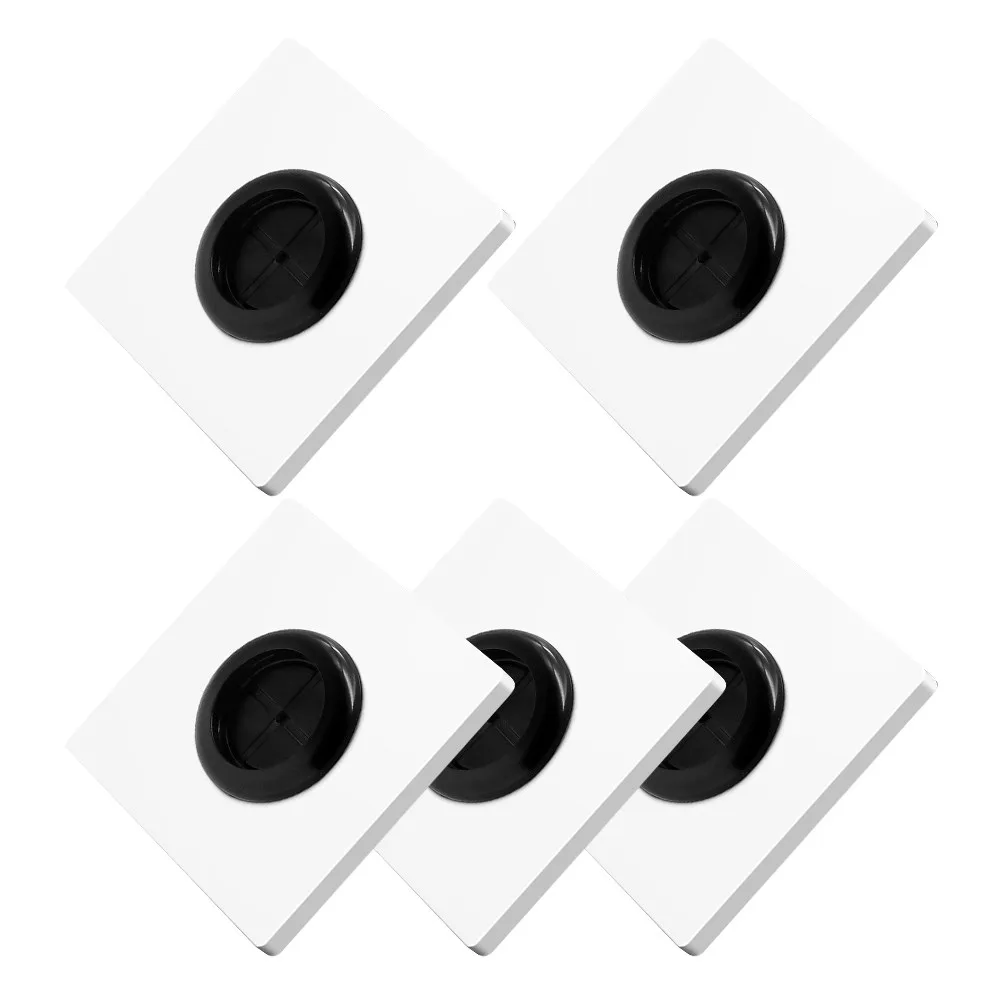 5Pcs Cable Pass Through Wall Plate Outlet Cover Panel Cable Management Blank Plate with Rubber Pad Cord Hider for TV Wall Mount