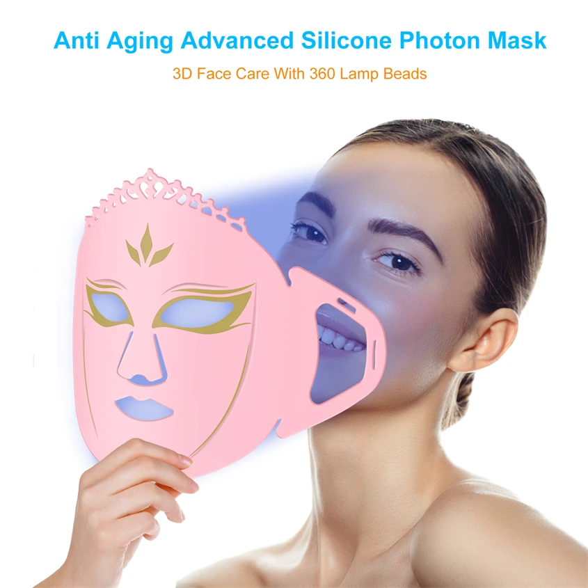 

Soft Mask Facial Mask Light Therapy Photon LED Facial Mask Beauty Device Face LED Light Therapy Mask for Face Anti Acne at Home