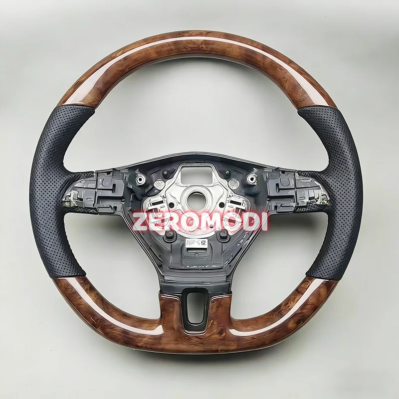 Sporty Wood Steering Wheel Perforated Leather For VW Golf 6 GTI GTD R 2009-2013 Polo GTI Passat Car Accessories