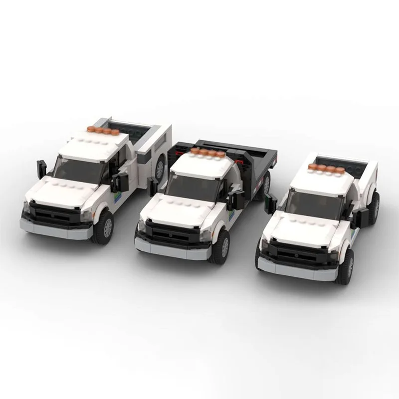 City Car Model MOC Building Bricks City Service Pickup Vehicle Pack Modular Technology Children Holiday Gifts Assemble Toys Suit