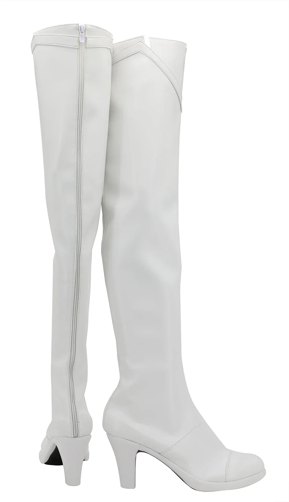 Buty Arknights Frost Nova Cosplay - Białe buty na wysokim obcasie, idealne na imprezę Halloween