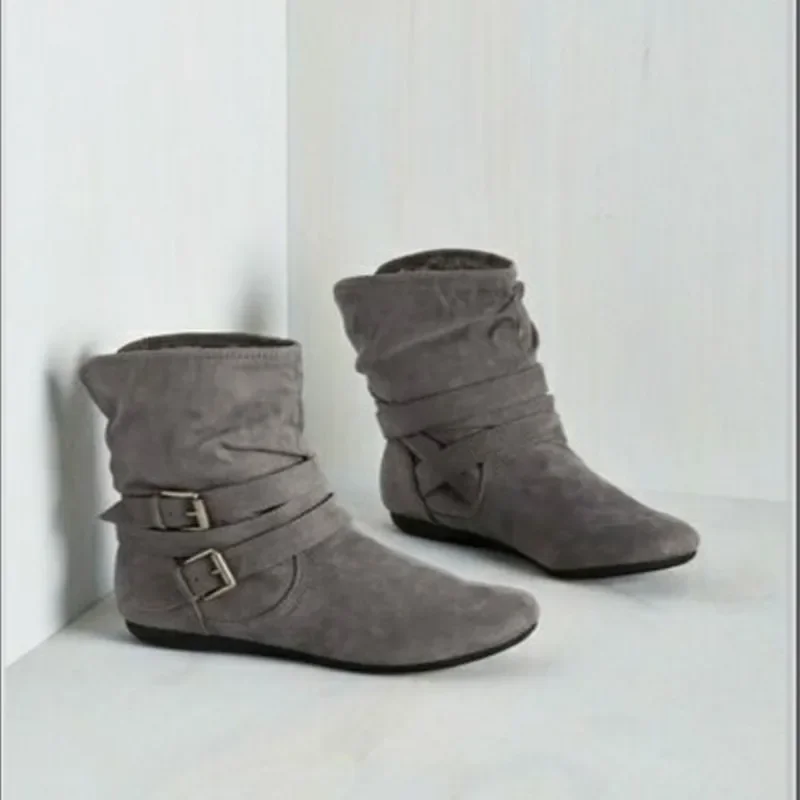 2024 New Women\'s Boots Women\'s Boots Europe and America Plus Velvet Thick Cotton Shoes Size 43 Women Shoes