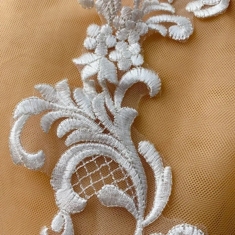 1-2 قطعة، خيط قطني أبيض عالي الجودة وخيط فضي، إكسسوارات طرحة زفاف مصنوعة يدويًا، إكسسوارات الملابس #6