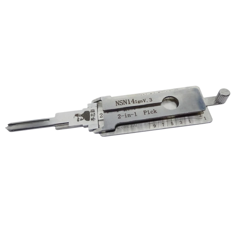 LISHI NSN14 Ign v.3 2 en 1, ganzúa y decodificador de fresado plano para modelos Nissan Teana, Tiida, Livina, Infiniti y Subaru