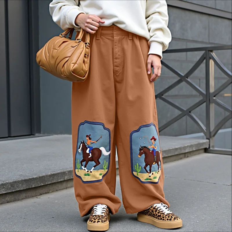 

INCERUN мужские широкие брюки с принтом для бега, свободные повседневные брюки, мужская уличная одежда, модные мужские длинные брюки большого размера для отдыха, S-5XL