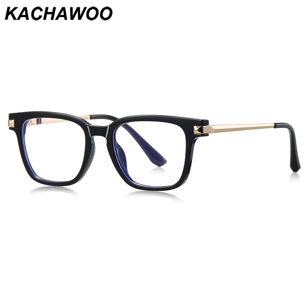 

Kachawoo мужские очки с защитой от синего света полуметаллические TR90 квадратная оправа для очков для женщин унисекс модный европейский стиль черный коричневый