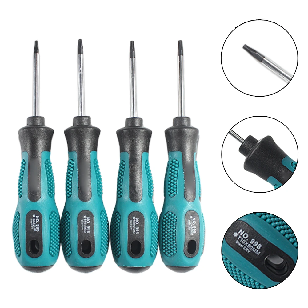 1pc Torx Screwdriver Magnetic Screwdriver Anti-Slip Handle Security Insulated Screwdrivers Screw DriverHand Repaire Tools T6-T10