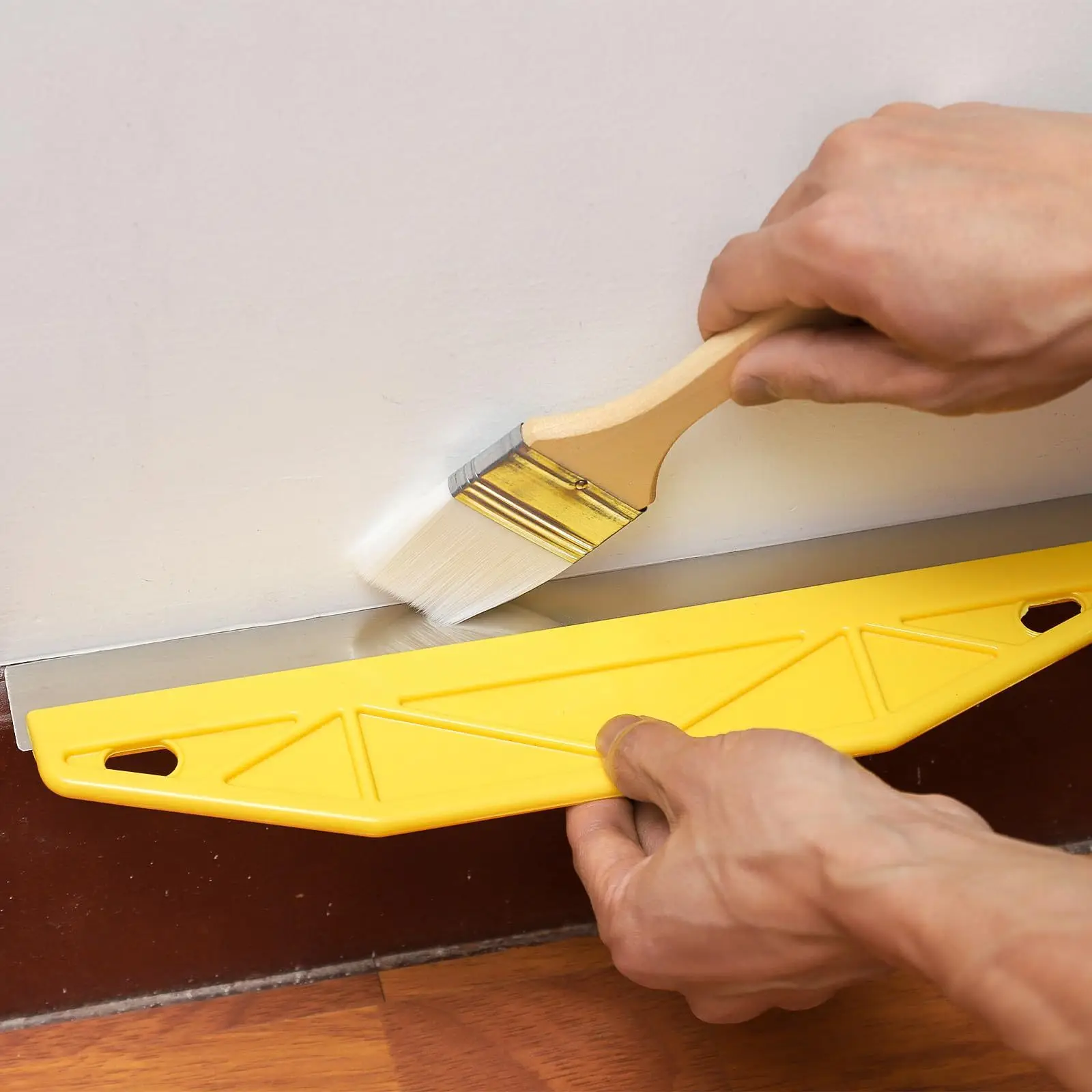 

Professional 12-Inch Yellow Paint Shield: Ergonomic Handle for Precision Trimming & Edging. Durable for Home & Commercial Use.