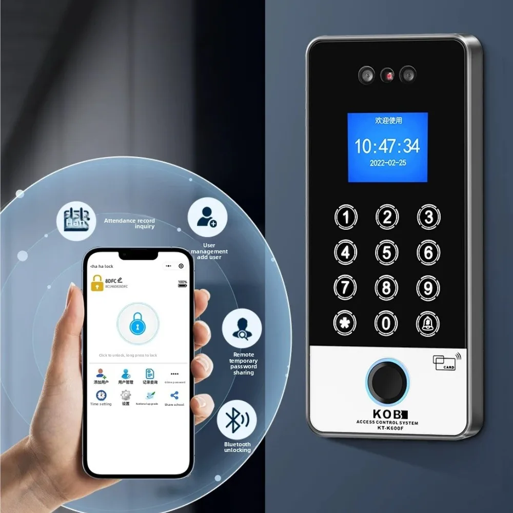 KOB Dynamic Facial Access Control All-in-one Machine Card Swiping Password Fingerprint Access Control WIFI 4G Attendance Machine