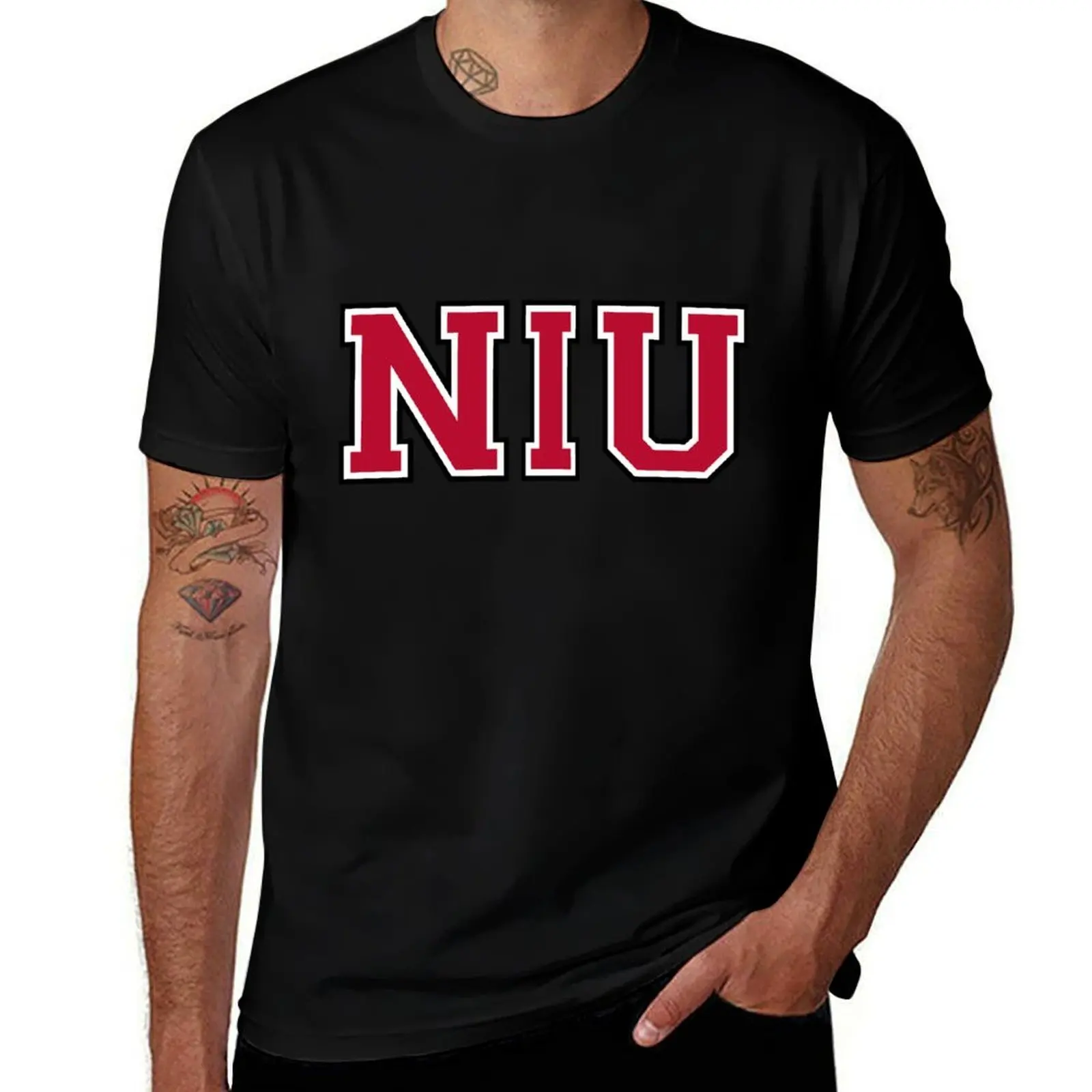 northern illinois university college font T-Shirt Retro Graphic Print T-Shirt